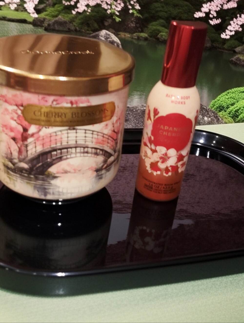 NEW-Large Goose Creek Candle & BBW Japanese Cherry Blossom Room Spray 🍒
